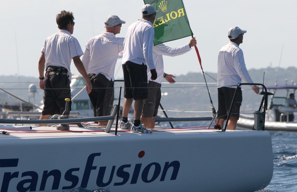Have we done enough? Transfusion’s crew watch Nerone approaching the finish line in the last race - Rolex Farr 40 World Championships © Crosbie Lorimer http://www.crosbielorimer.com
